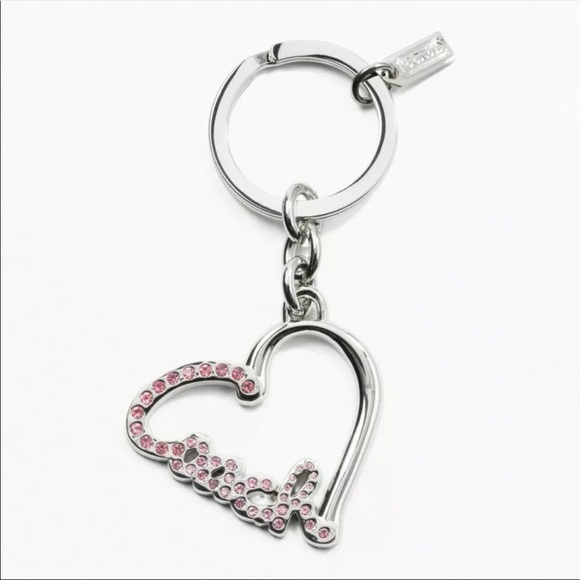 Coach Pave Script Heart Keychain - Picture 1 of 6